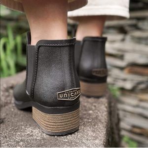 UNICARE Women's Chelsea Rain Boots Waterproof Short Anke Anti Slip Handmade